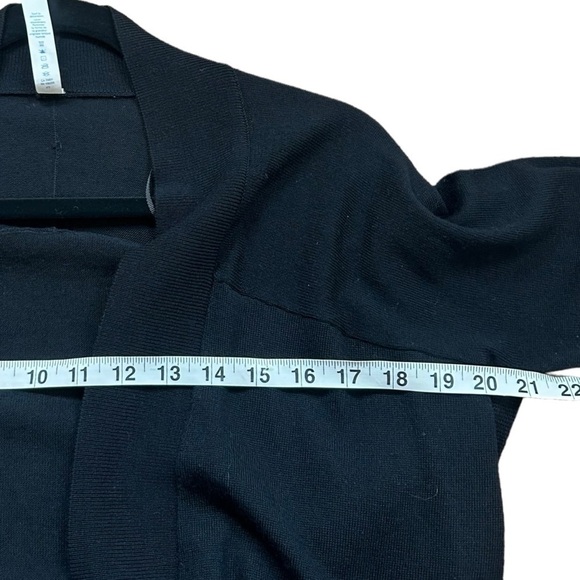Lululemon Blissful Zen Sweater- Black- Merino Wool Open Cardigan- Size 4 - Picture 10 of 11